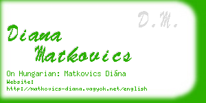 diana matkovics business card